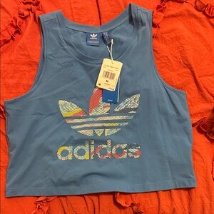 Adidas Women's Blue Graphic Tank Top